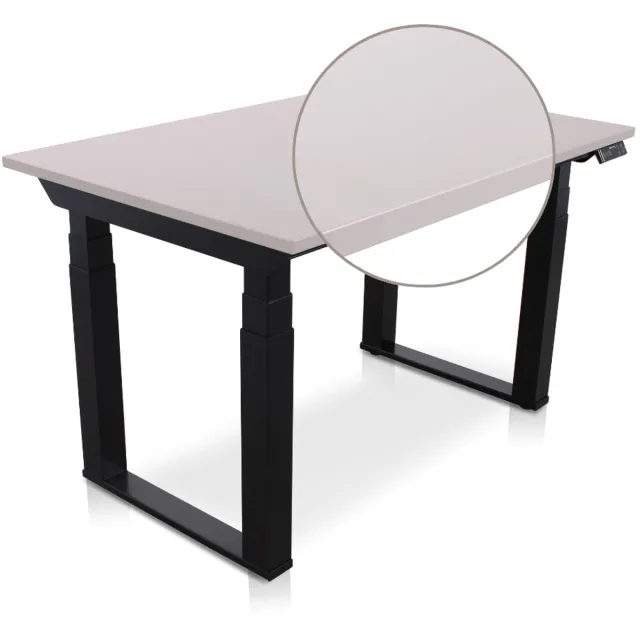 Lineaflex MRC SOLID Zit-Sta Bureau – Elektrisch Verstelbaar – 120x80 cm – Blad Sand Grey – Zwart Frame – ARBO Norm NEN-EN 527 – Met memorybediening – 200 KG Draagvermogen – 130 cm Hoog