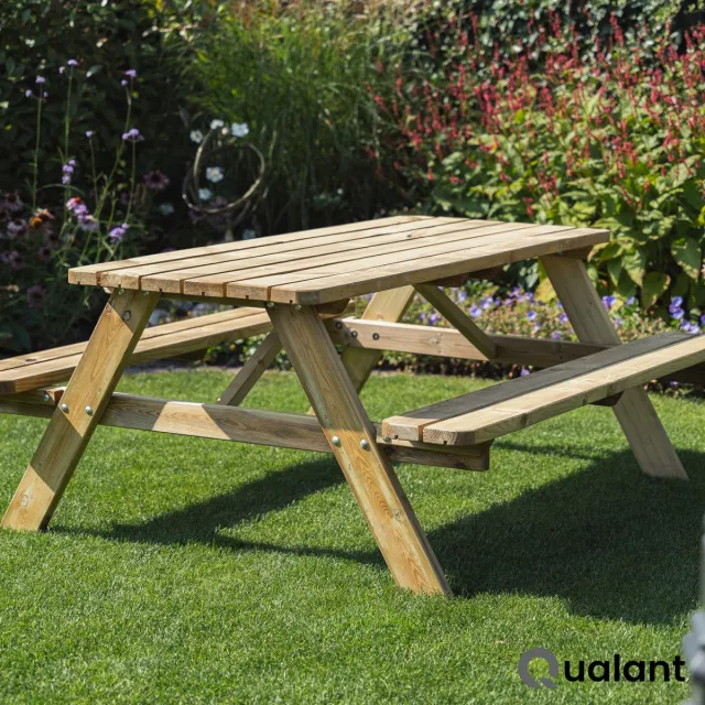 IJsseloutdoor Picknicktafel DeLuxe | Geïmpregneerd | 180 cm | Tuintafel 6 personen