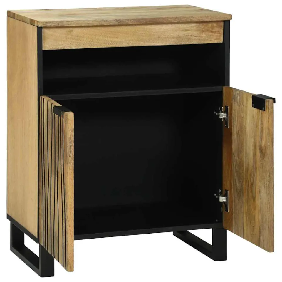 vidaXL Dressoir Bruin 60 x 33 x 75 cm massief mangohout, foto 2