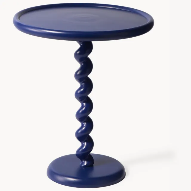 POLSPOTTEN Ronde bijzettafel Twister blauw