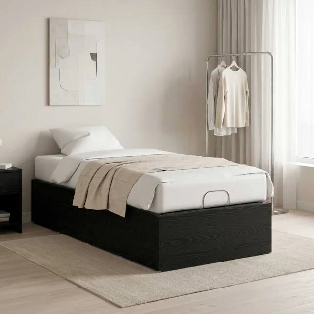 vidaXL Bedombouw voor verstelbare bedbodem Zwart eiken 70 x 200 cm