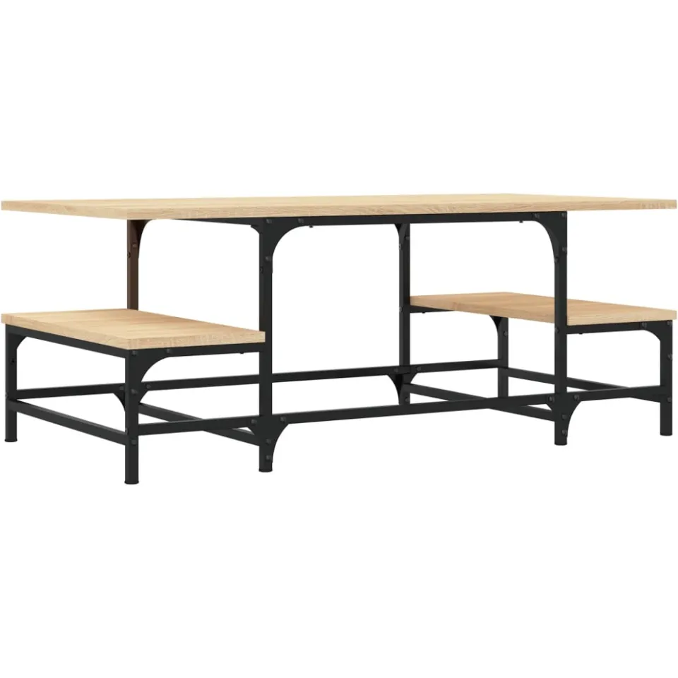 vidaXL Salontafel 100x50,5x40 cm bewerkt hout sonoma eikenkleurig, foto 3
