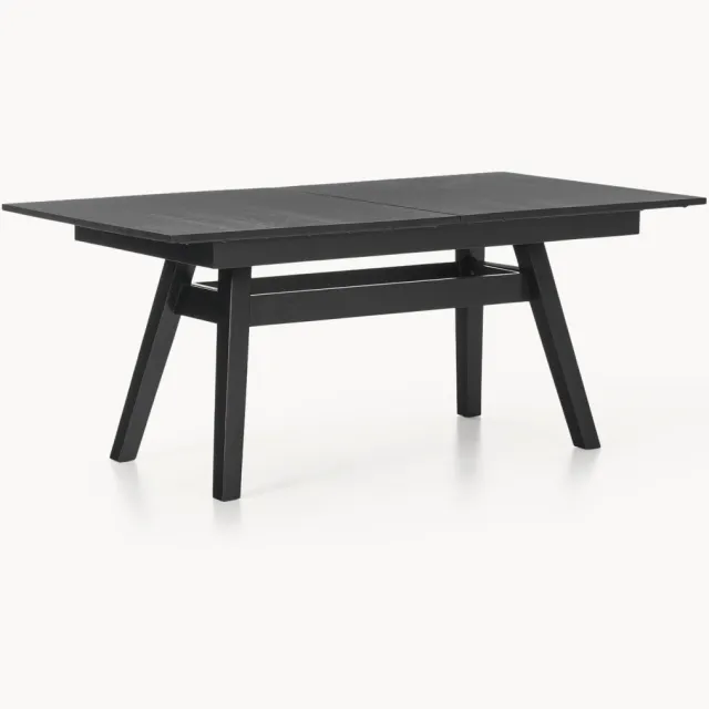 Westwing Collection Uitschuifbare eettafel Ethan, in verschillende formaten Zwart