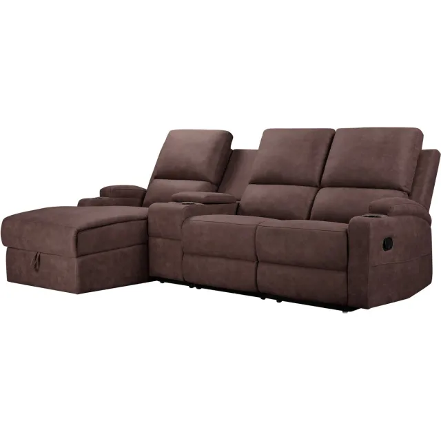 Notio Living Dallas-Hoekbank - 3-zits - Opberg - Bruin