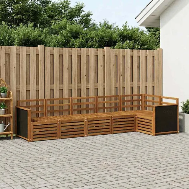 vidaXL Buiten bankenset 6 st 6-zits Naturel Massief Acaciahout