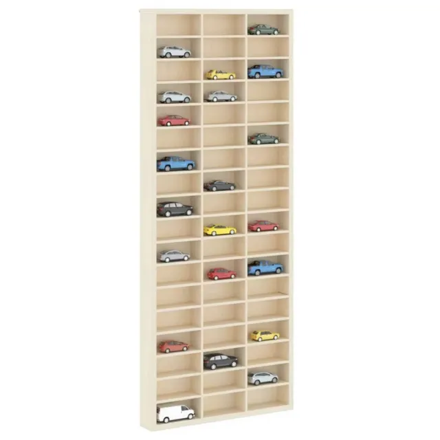 JOYNEXTBUY Wandvitrine 75 cm – Vitrinekast 54 Vakken – Hout – Wandmontage – Displaykast Verzamelingen, Miniaturen en Decoratie Naturel
