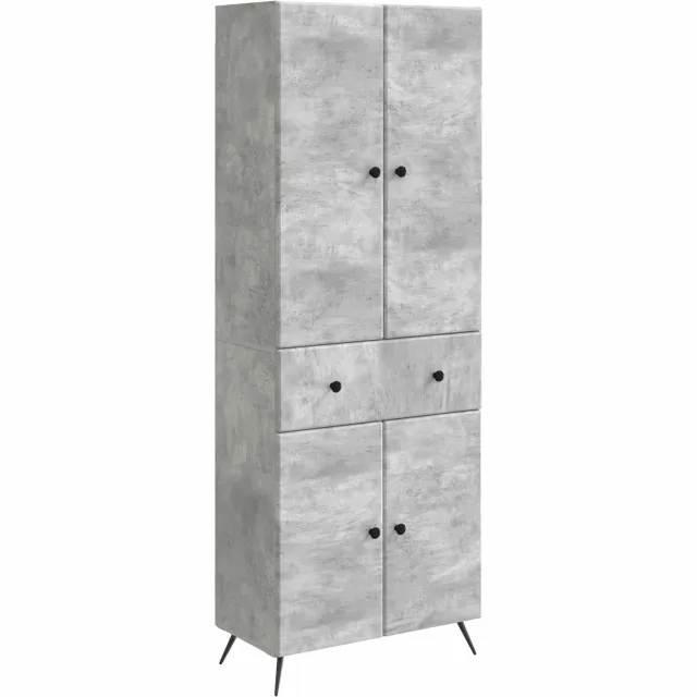 vidaXL Kastenset 2 st Betongrijs 66 x 34.5 x 90 cm Bewerkt hout