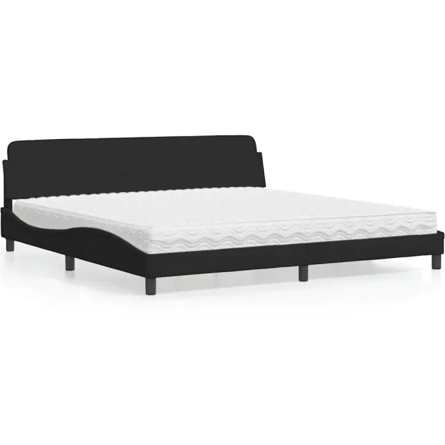 vidaXL Bed met matras "Dover" fluweel zwart 200x200 cm
