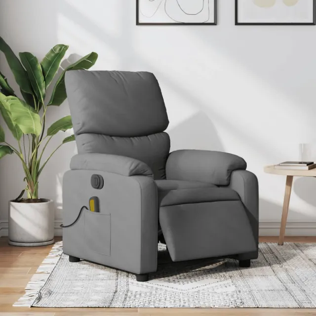 vidaXL Massagestoel elektrisch verstelbaar stof donkergrijs