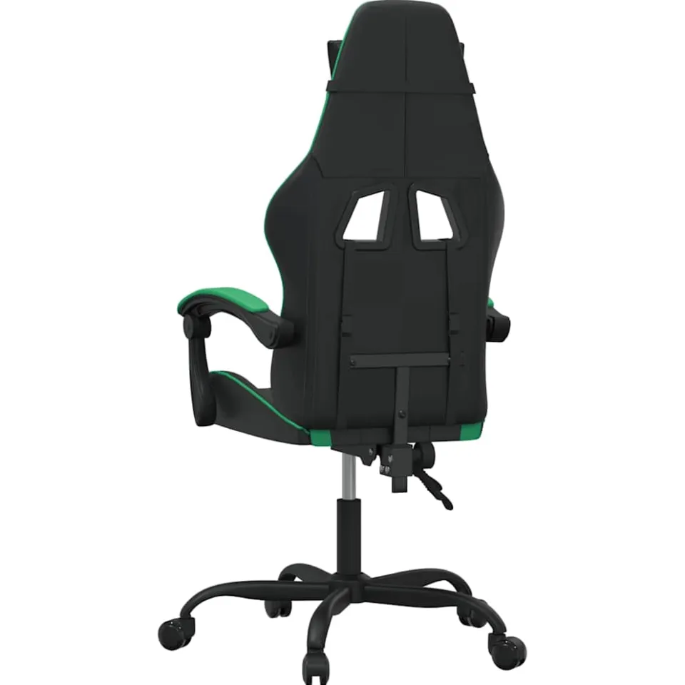 vidaXL Gamestoel draaibaar kunstleer zwart en groen, foto 4
