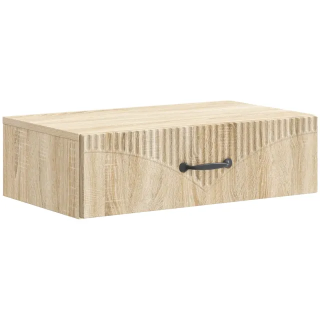 vidaXL Wandgemonteerde - Zijtafel - 59 - x - 34,5 - x - 17 - cm - Bewerkt - hout Sonoma Eiken
