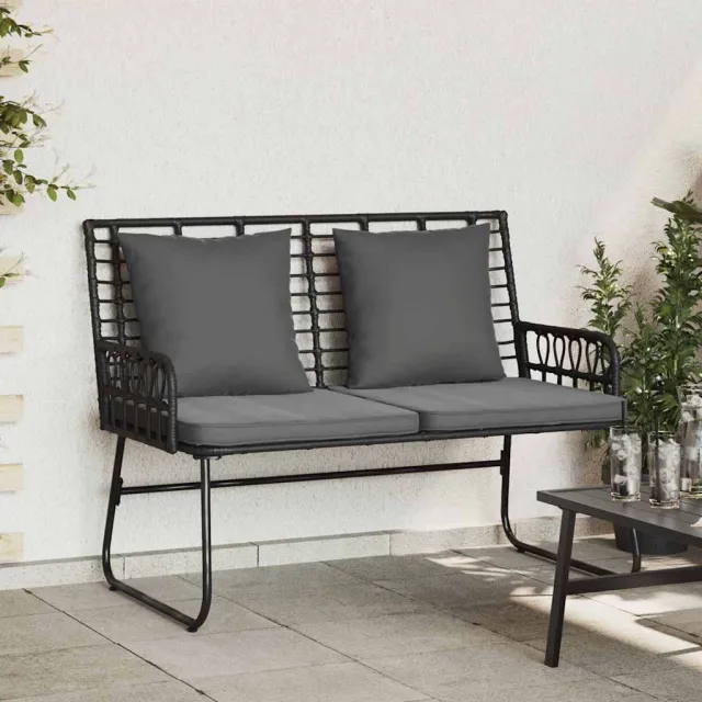 vidaXL Tuinbank Zwart en Anthraciet poly rattan