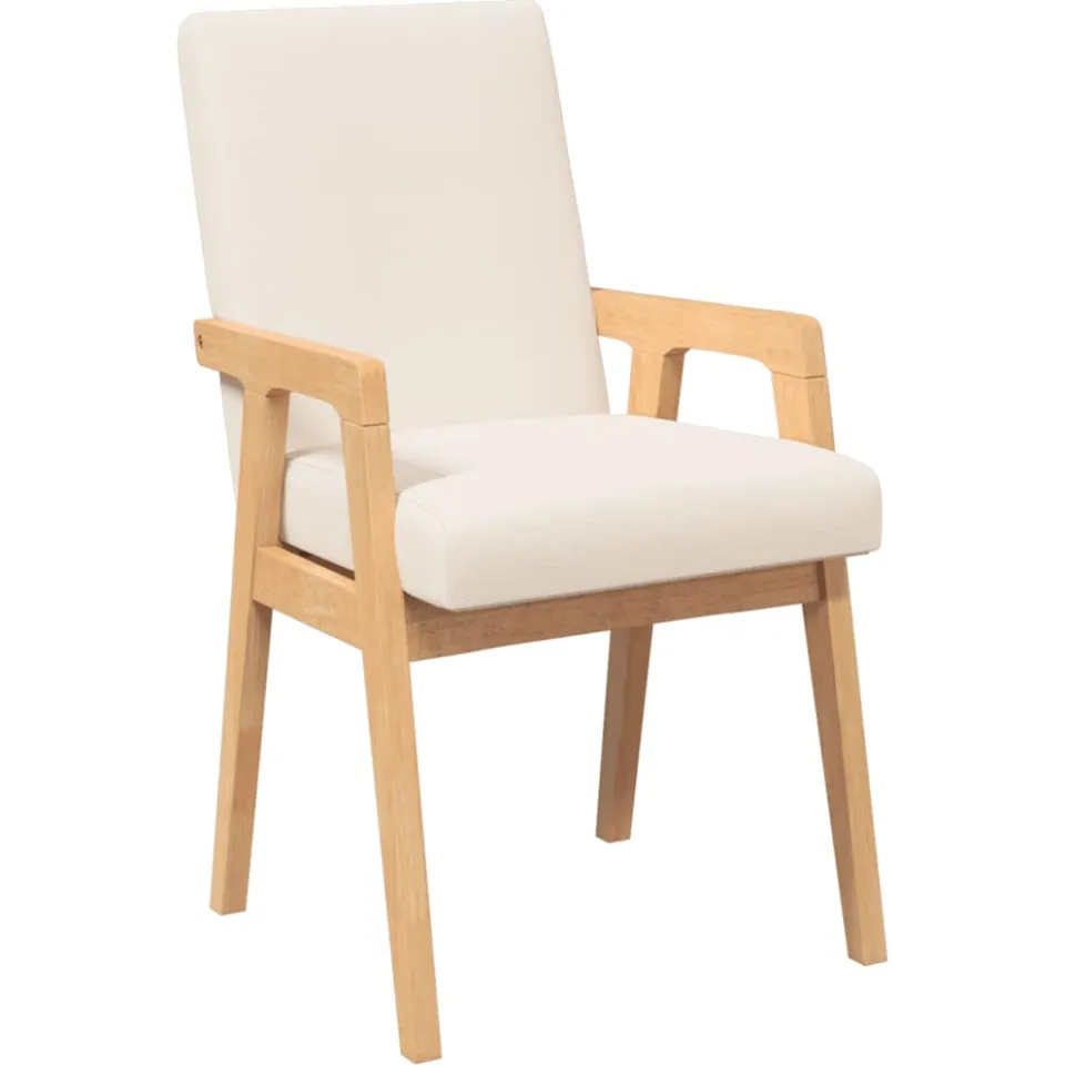 vidaXL Eetkamerstoelen met kussens 2 stuks massief hout rubber bruin, foto 4