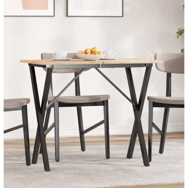 vidaXL Eettafelpoten X-frame 80x40x73 cm staal Zwart