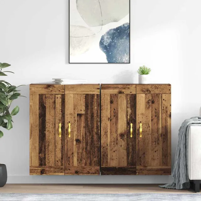 vidaXL Wandkast 2 st Oudhout 69,5 x 34 x 90 cm Bewerkt hout Bruin
