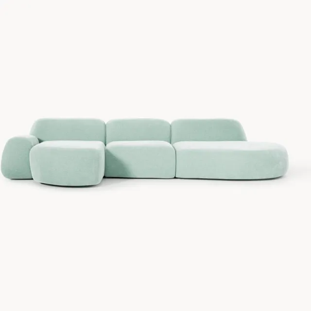 Westwing Collection Modulaire hoekbank Wolke (4-zits) Lichtgroen