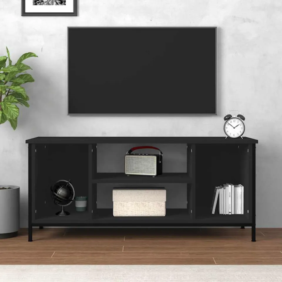 vidaXL Tv-meubel 102x35x45 cm bewerkt hout zwart, foto 3