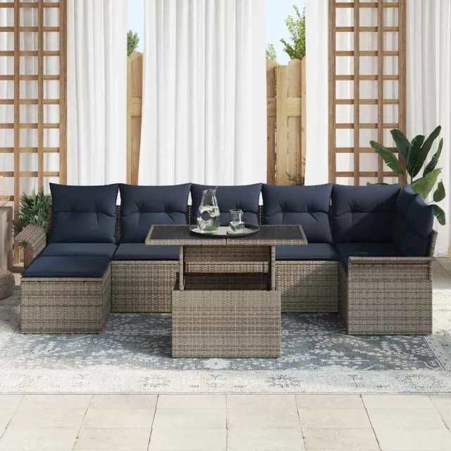 vidaXL Tuin Sofa Set 8 st Grijs [Synthetisch]: Poly Rattan, foto 2