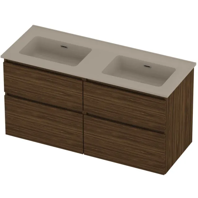 Proline Tribute Badmeubelset Porselein 120x46x62 cm Mat Crème Cotton Cabana Oak Eiken