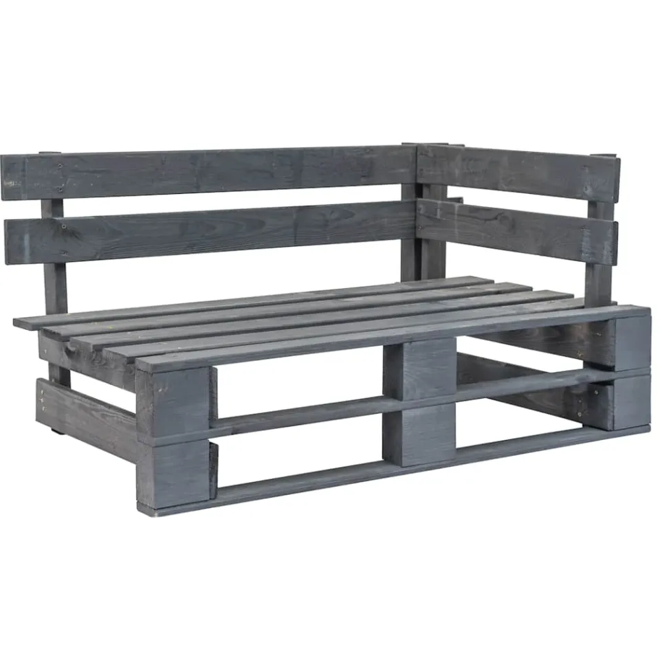 vidaXL 6-delige Loungeset pallet met kussens grijs geïmpregneerd hout