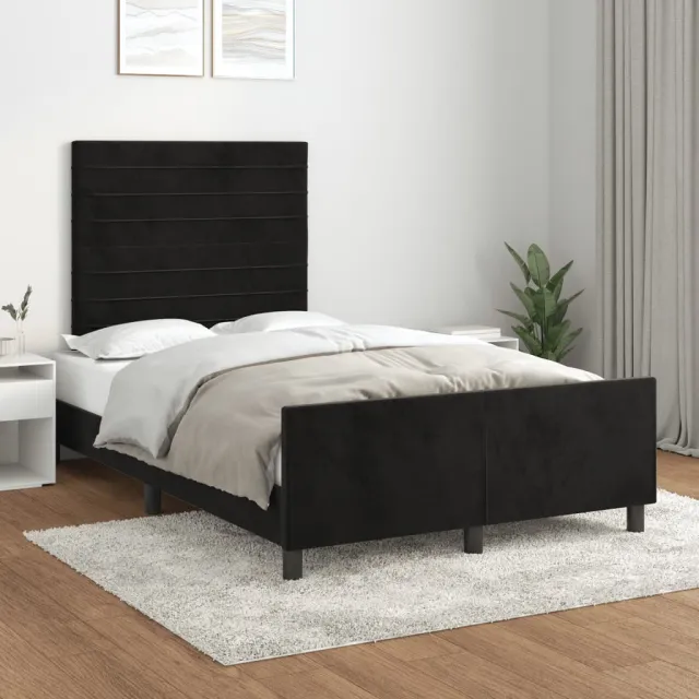 vidaXL Bedframe zonder matras 120x190 cm fluweel zwart