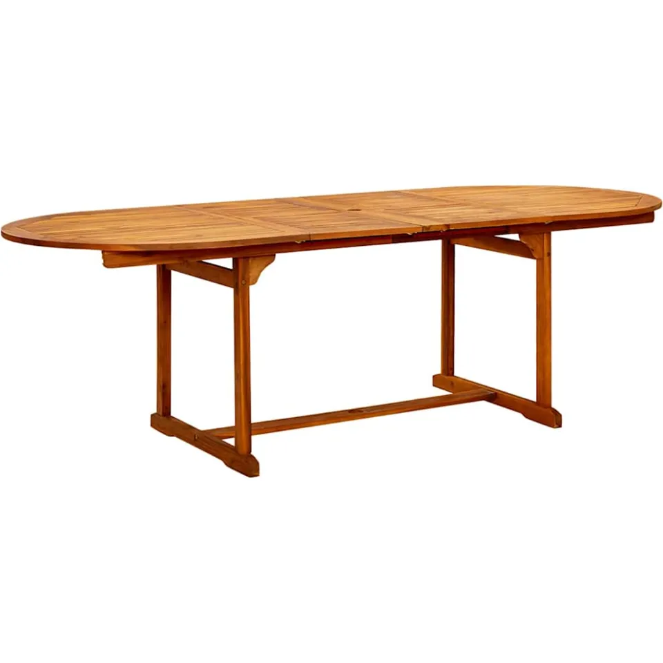 vidaXL Tuintafel (160-240)x100x75 cm massief acaciahout bruin, foto 2