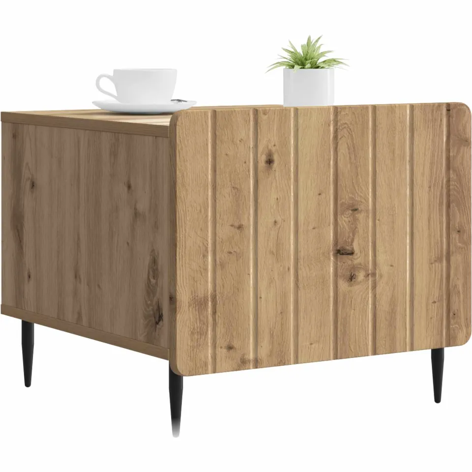 vidaXL Salontafel Artisanaal eiken 49 x 50 x 42 cm Bewerkt hout Bruin