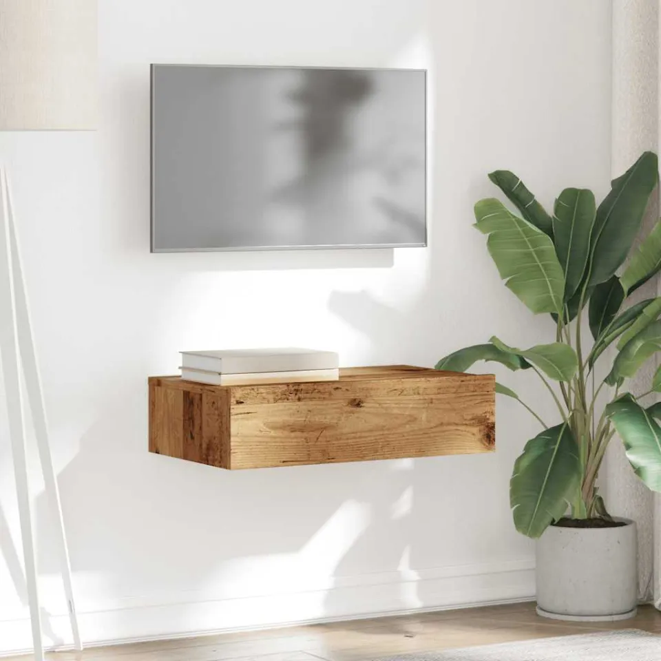 vidaXL Tv-meubel met LED-verlichting 60x35x15,5 cm oud houtkleurig bruin, foto 4