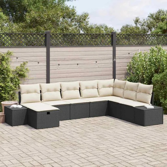 vidaXL Tuin Sofa Set 8 st Zwart poly rattan