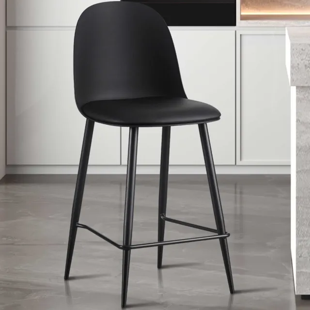 Rousseau Barstoel Jasmin Zwart – Voor Keukeneiland – Zithoogte 66 cm – PP/PU – Rousseau