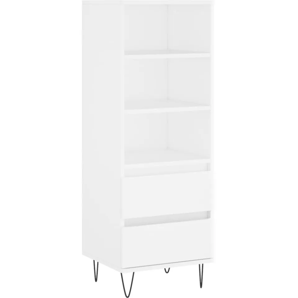 vidaXL Hoge kast 40x36x110 cm bewerkt hout wit, foto 3