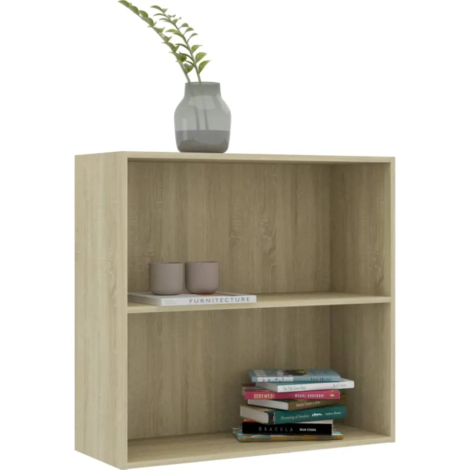vidaXL Boekenkast 80x30x76,5 cm bewerkt hout sonoma eikenkleurig Bruin