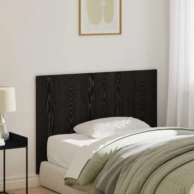 vidaXL Bed Hoofdbord Zwart Eiken Bewerkt hout