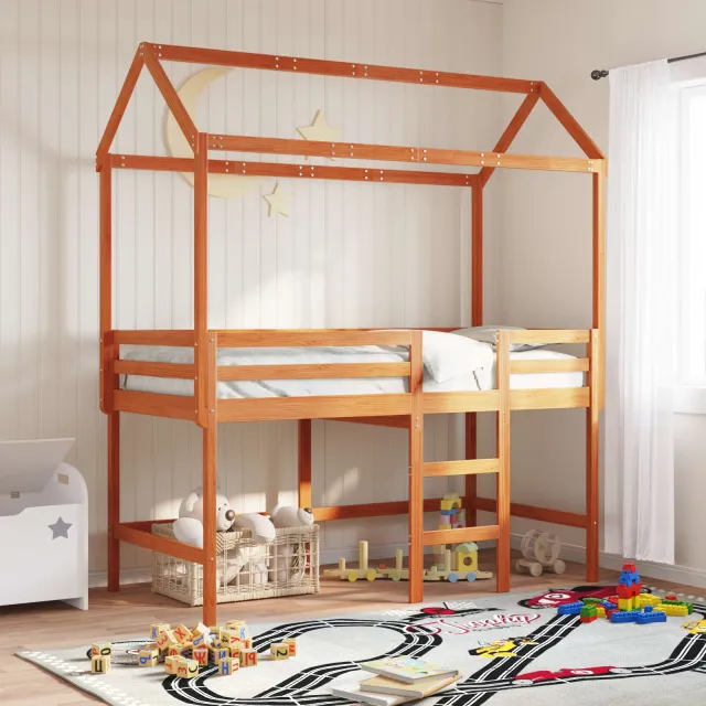 vidaXL Hoogslaper bedframe Waskleur Bruin 90 x 190 cm