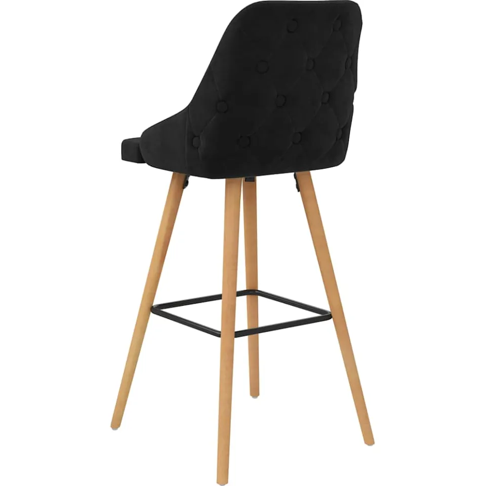 vidaXL Barkrukken 2 st fluweel zwart, foto 4