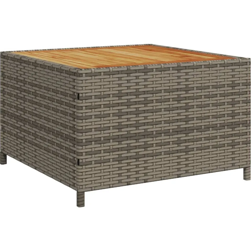 vidaXL Tuinbank met tafel en kussens L-vormig poly rattan grijs, foto 4