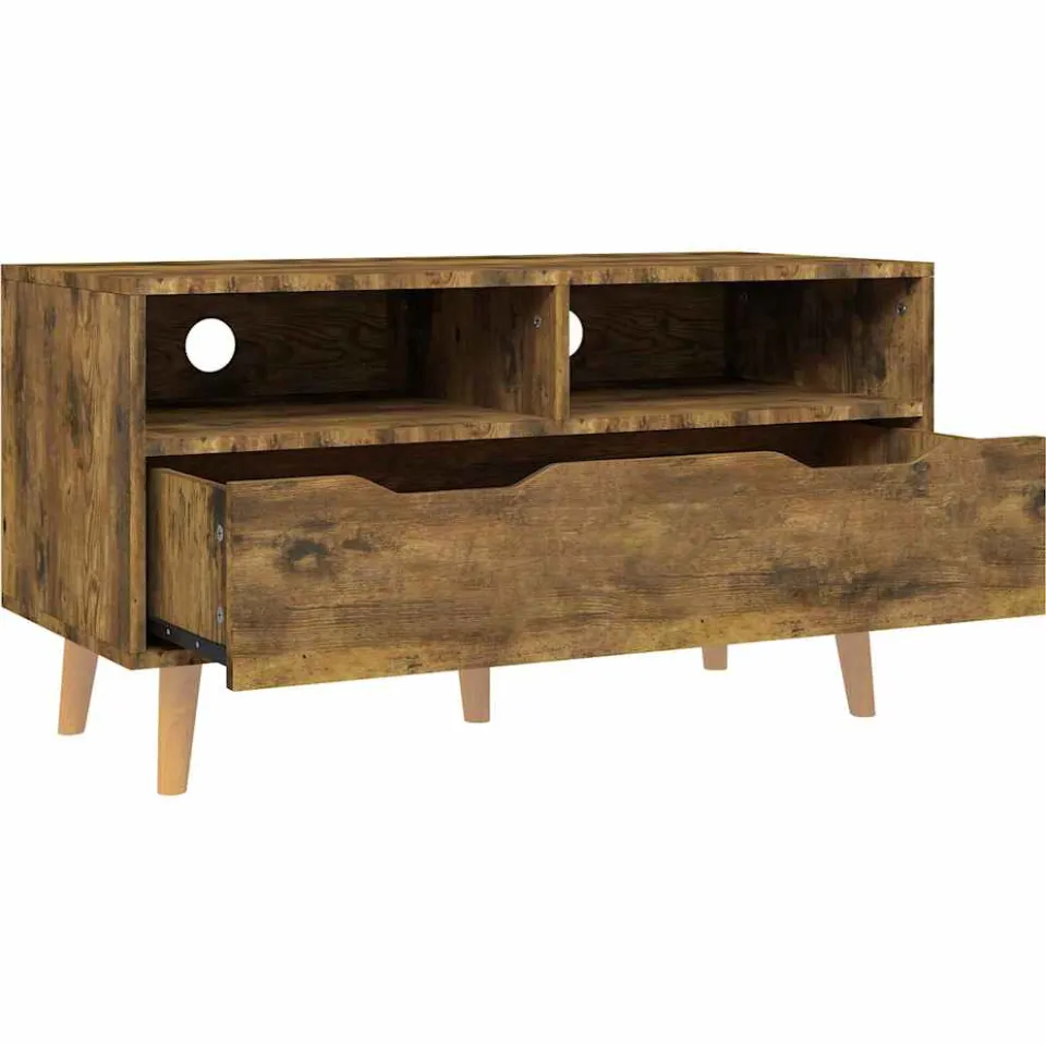 vidaXL Tv-meubel 90x40x48,5 cm bewerkt hout gerookt eikenkleurig Bruin