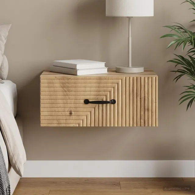 vidaXL Wandbeugel Bedkast Artisanaal eiken 49 x 34,5 x 20 cm, foto 2