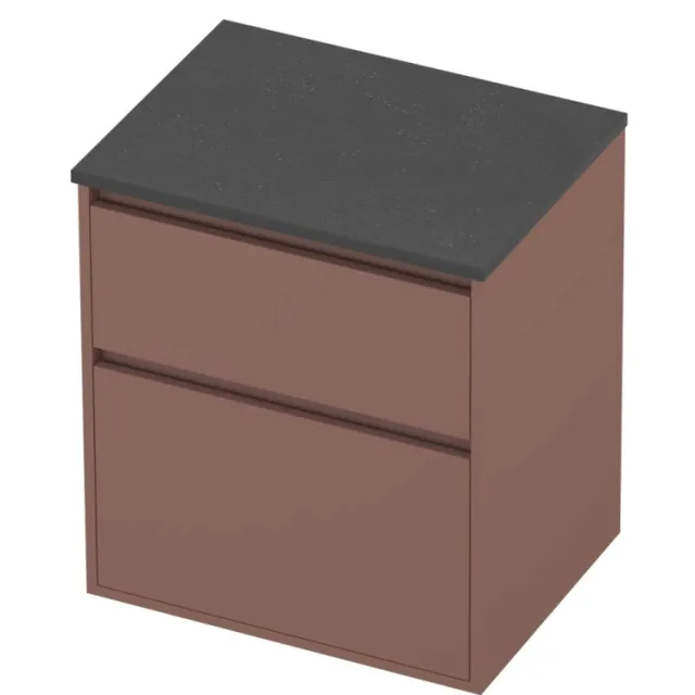 Proline Deck Badmeubelset Hardsteen Greeploos Asymmetrisch 60x46x67 cm Blue Stone Beauty Blush Rosé Goud