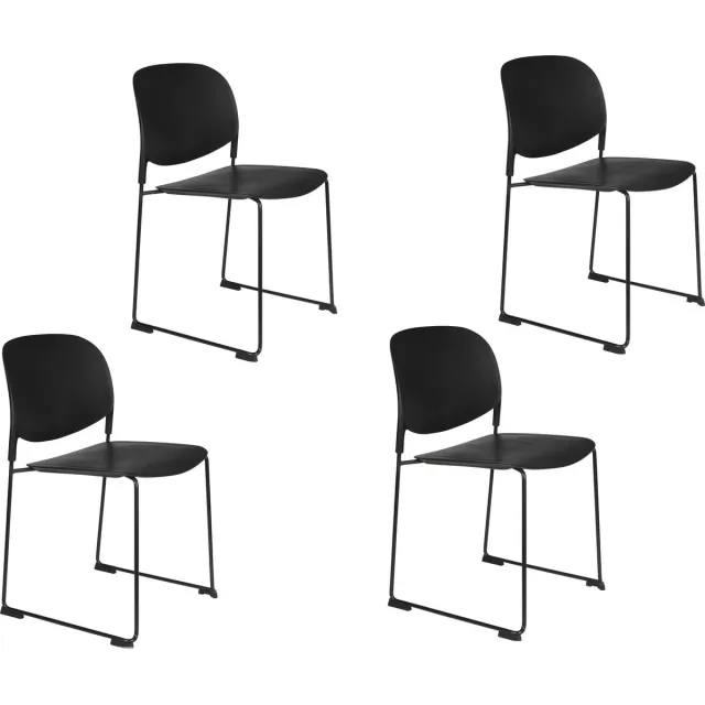 Housecraft Living Stacks Eetkamerstoelen Stapelbaar Zwart - Set van 4