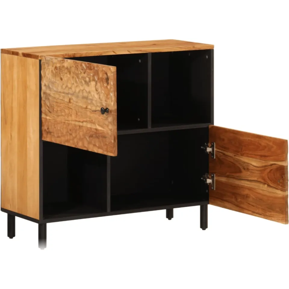 vidaXL Bijzetkast 80x33x75 cm massief acaciahout bruin, foto 4
