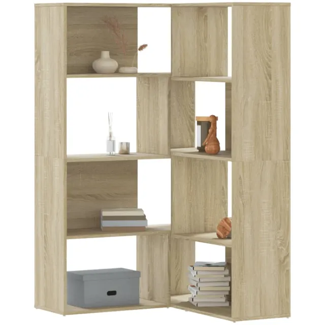 vidaXL Boekenkast 4-laags hoek 85x85x140 cm bewerkt hout sonoma eiken Bruin