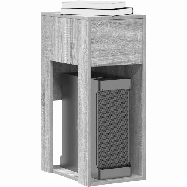 vidaXL Computertorenstandaard met lade 30x44x74 cm grijs sonoma eiken