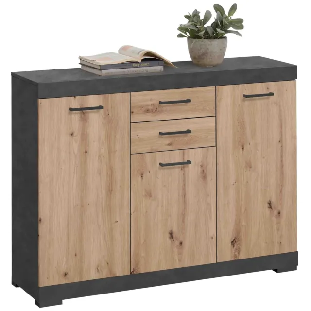 dressoir Hermes Artisan eiken Bruin | Grijs