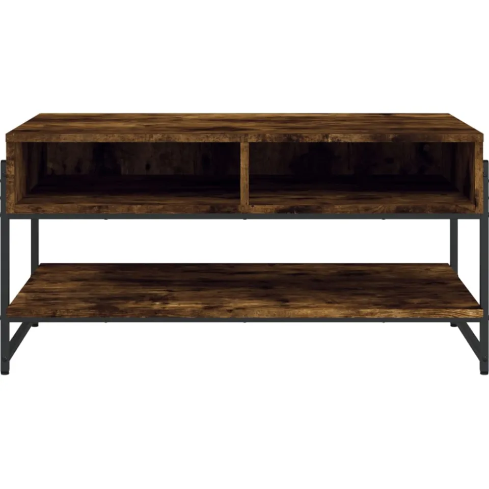 vidaXL Salontafel 90x50x45 cm bewerkt hout gerookt eikenkleurig, foto 4