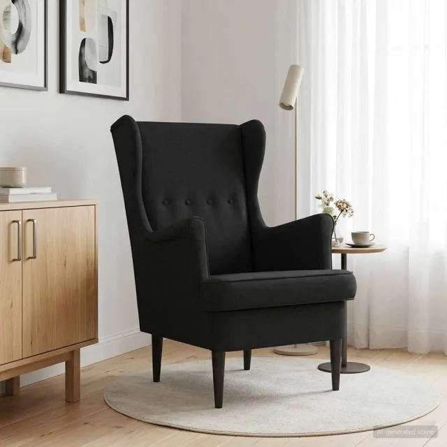 vidaXL Fauteuil Zwart Stof
