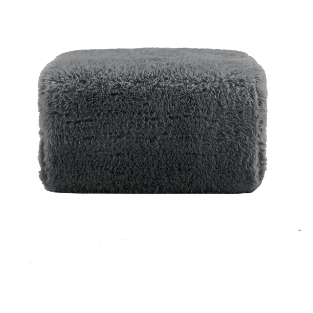 REDOM Voetenbankje Ottoman - Pluche bekleding - Gevoerd - Zonder montage - Voor binnen - Stof - Grijs - 80 x 75 x 42 cm