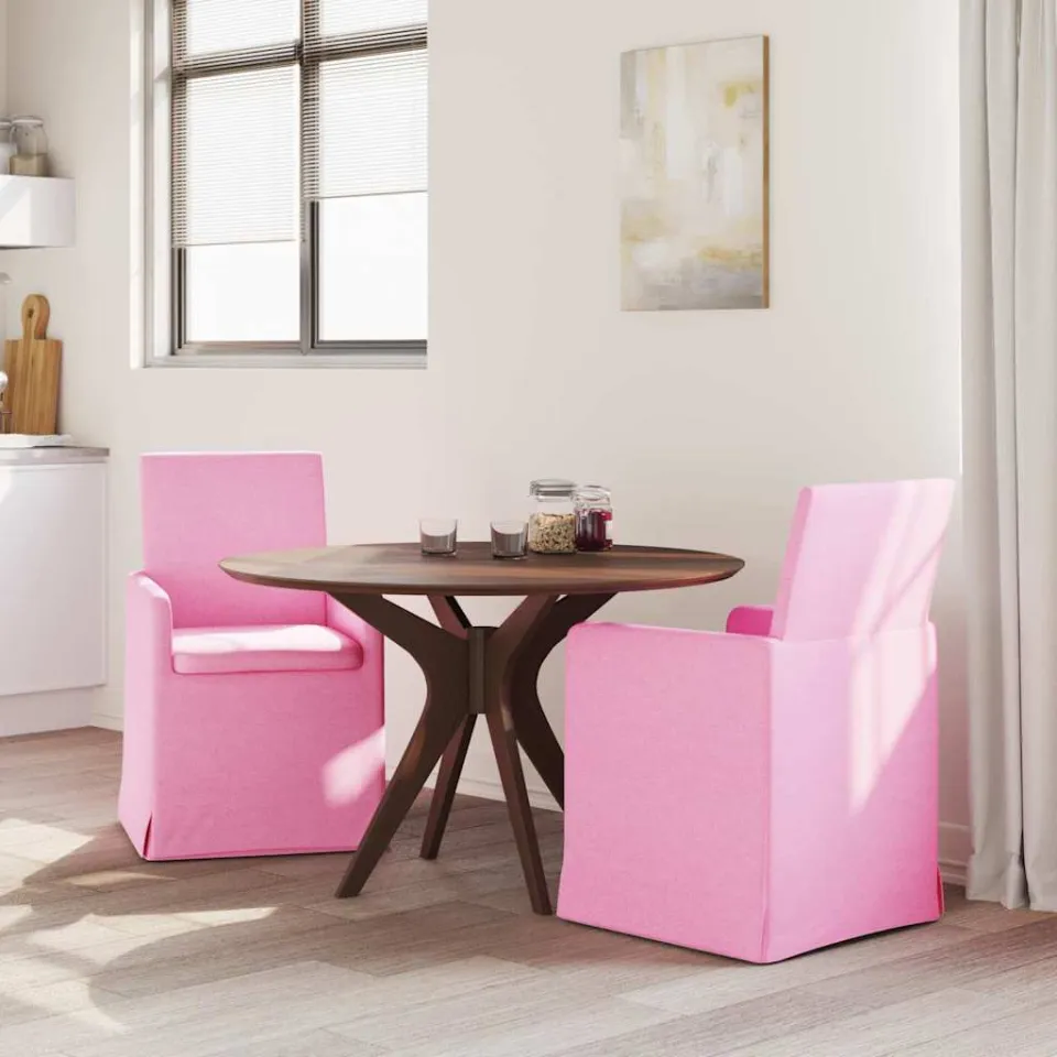 vidaXL Eettafelstoelen 2 st Stof Roze 57 x 68 x 94 cm, foto 3