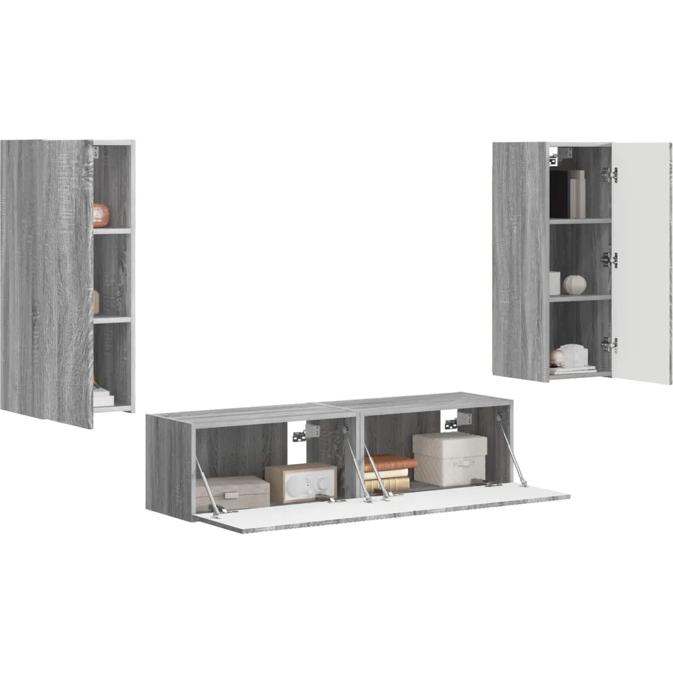 vidaXL Tv-meubelset 2 st 30 x 31 x 80 cm Grijs Sonoma