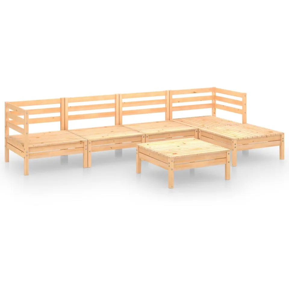 vidaXL 6-delige Loungeset massief grenenhout bruin, foto 3